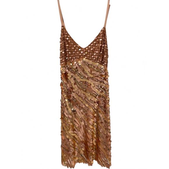NEW OTTOD´AME rame dress in peach
